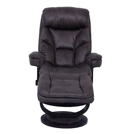 Pushback Recliner with Swivel Base and Ottoman